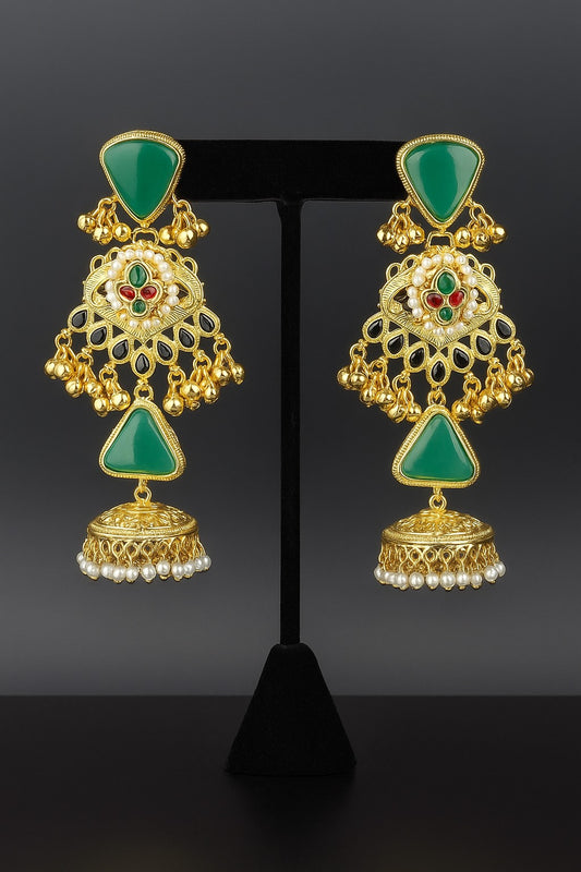 Pachi Kundan Kashmiri earrings