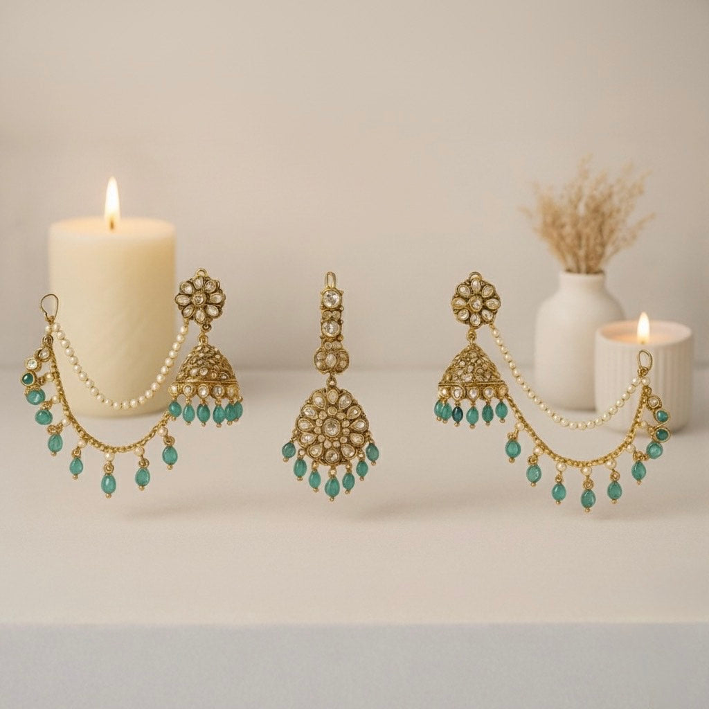 Maang tikka And Earring Set