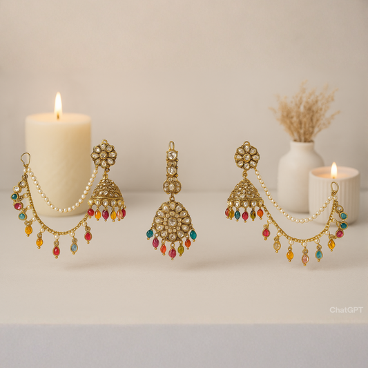 Maang tikka And Earring Set