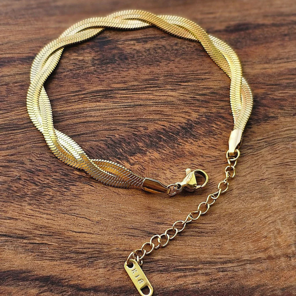 Double Layer Woven Snake Chain Bracelet